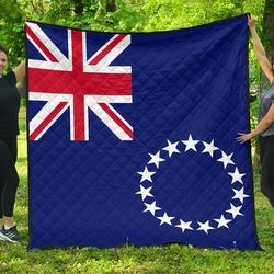 Cook Islands Flag Premium Quilt A6  Quilt and Home Decor