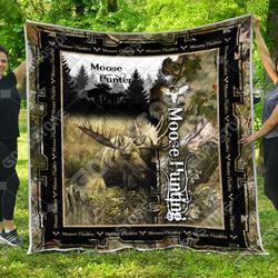 Cool Moose Hunting Camo Like Quilt Blanket and Home Decor