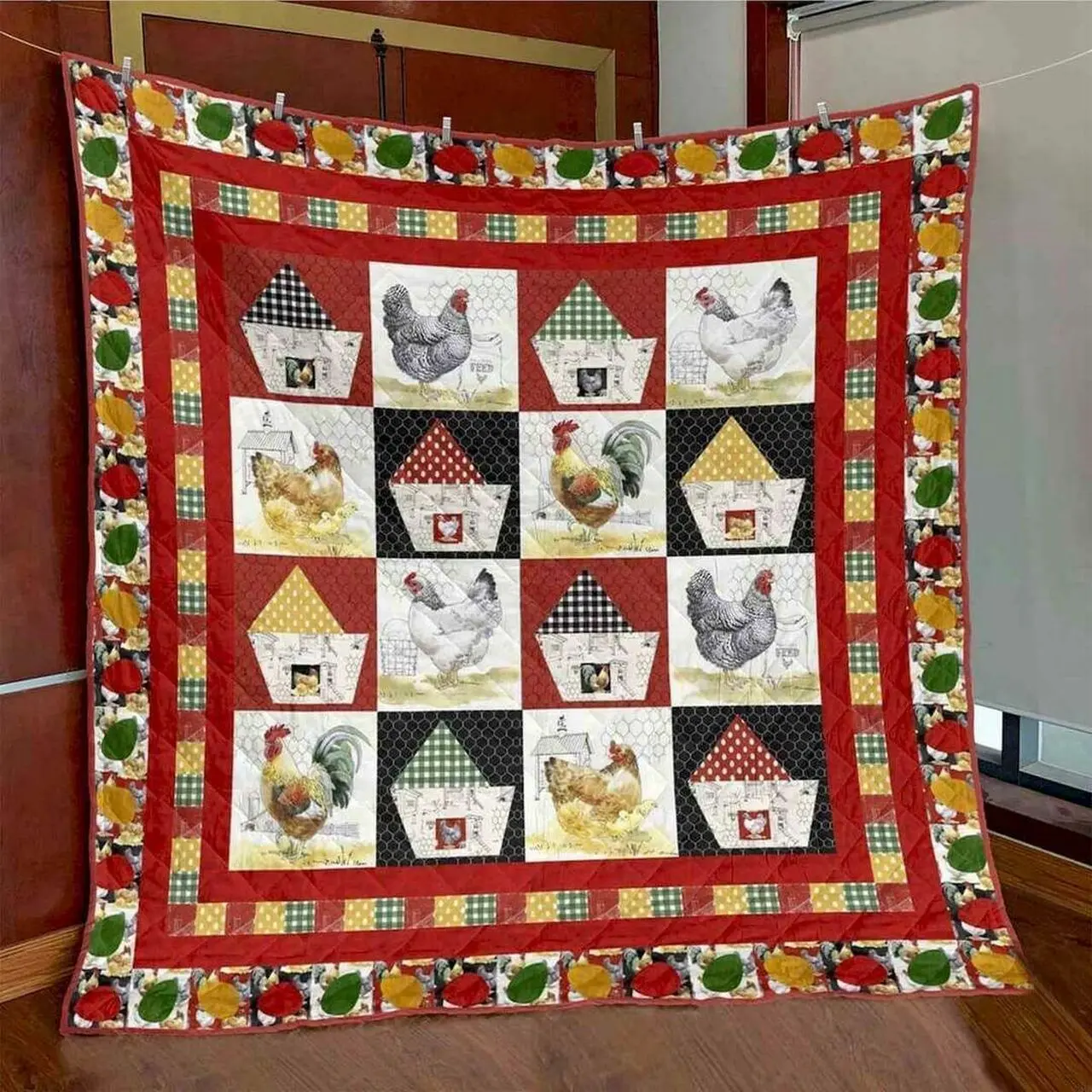 Cooped Up Chickens Hur Quilt Cysimv and Home Decor