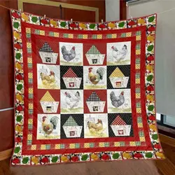 Cooped Up Chickens Hur Quilt Cysimv and Home Decor