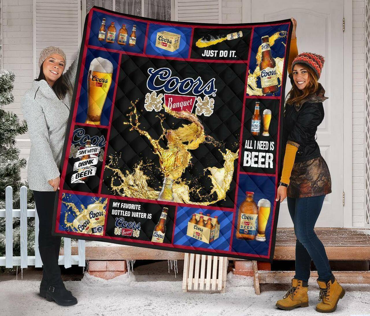 Coors Banquet All I Need Is Beer Gift Idea Quilt and Home Decor