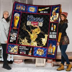Coors Banquet All I Need Is Beer Gift Idea Quilt and Home Decor