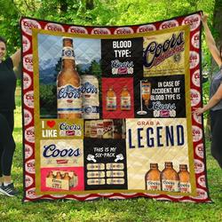 Coors Banquet Funny Gift For Beer Lover Quilt and Home Decor