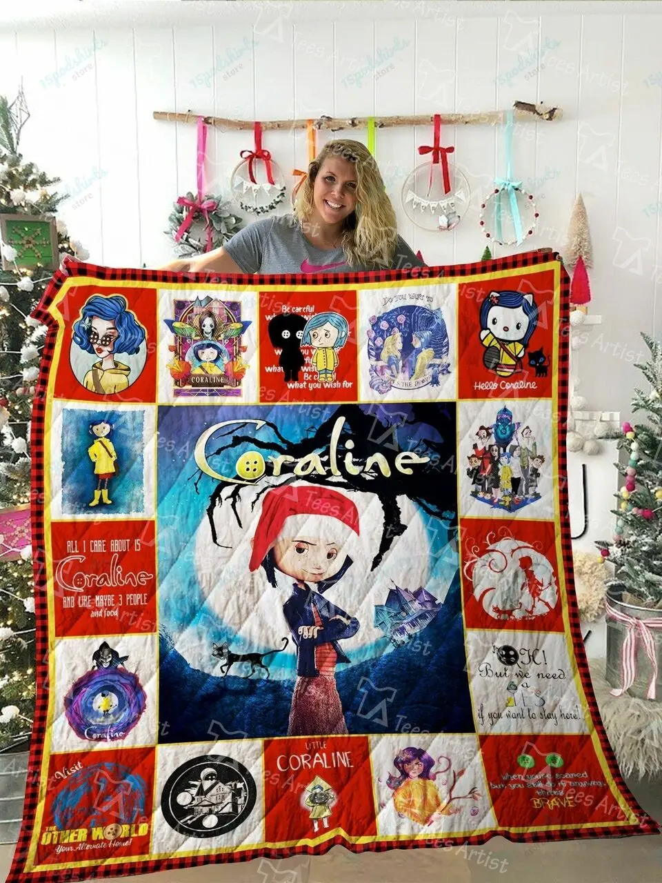 Coraline Quilt Blanket 02191 and Home Decor