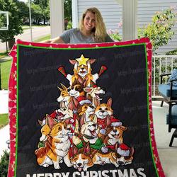 Corgi Christmas Tree Quilt Blanket Dhc1501387Vt and Home Decor