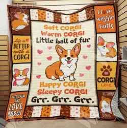 Corgi Dog Clt1211004H Quilt Blanket and Home Decor