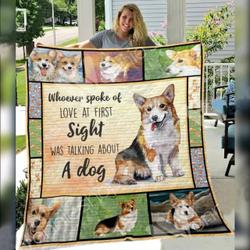 Corgi Dog E Quilt Derqmk and Home Decor