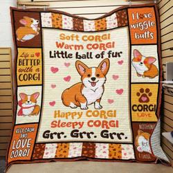 Corgi Dog Quilt Blanket ABC07111006 and Home Decor