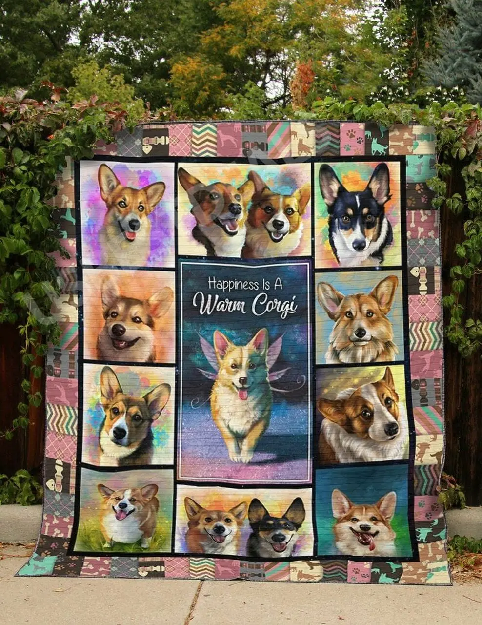 Corgi Happiness Is A Warm Corgi Quilt Blanket Dhc03011385Dd and Home Decor