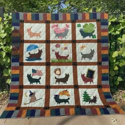 Corgi Ht290517 Quilt Blanket and Home Decor