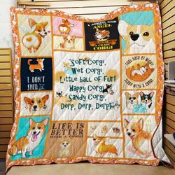 Corgi Quilt Blanket ABC07114121 and Home Decor