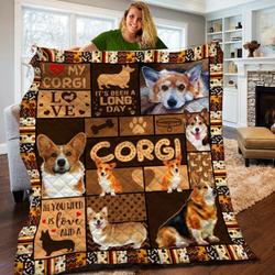 Corgi Quilt Blanket BBT170327DB and Home Decor