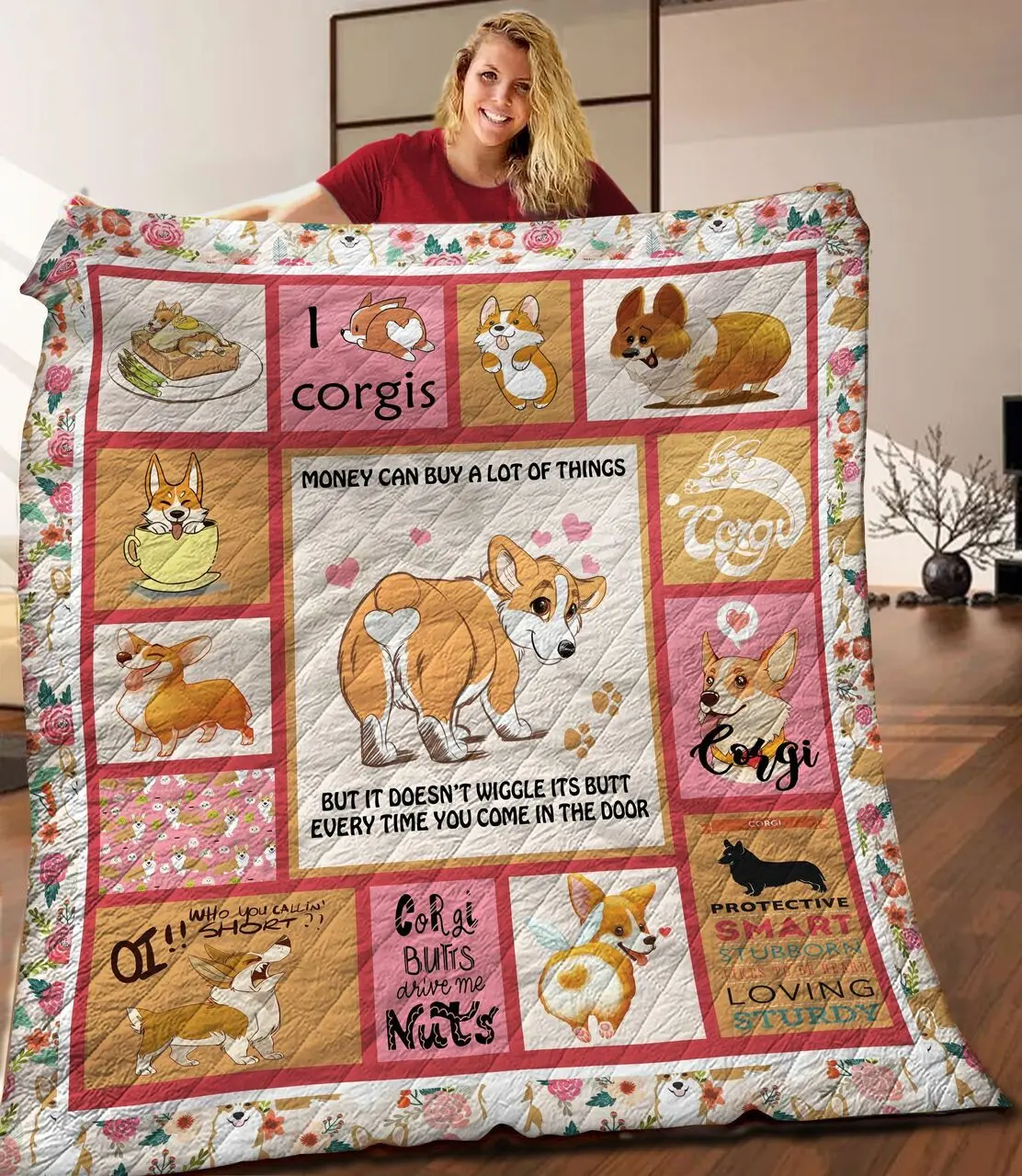 Corgi Quilt Blanket C9B200206NM and Home Decor