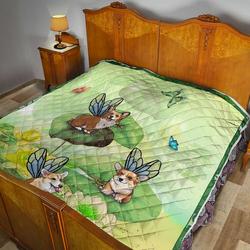Corgi Quilt Blanket Dhc090120780Td and Home Decor