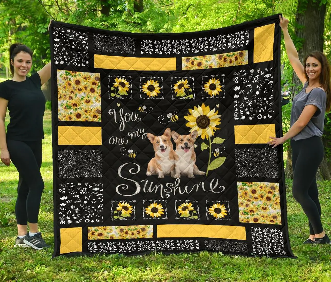 Corgi Quilt Qt203Pa Quilt and Home Decor