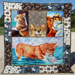 Corgi Woof Woof Corgi Quilt Blanket Dhc04011520Dd and Home Decor