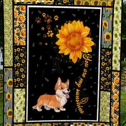 Corgi You Are My Sunshine Quilt Tvb and Home Decor