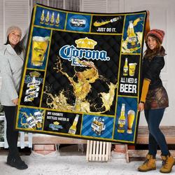 Corona Extra All I Need Beer Lover Gift Quilt and Home Decor