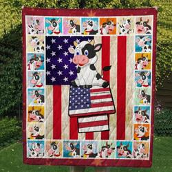 Cow American Cl14100168Mdq Quilt Blanket and Home Decor