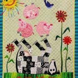 Cow And Pigs Cla1710114Q Quilt Blanket and Home Decor