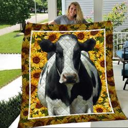 Cow And Sunflower Like Quilt Blanket Dhc1402969Td and Home Decor