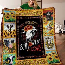 Cow And Sunflower Quilt Blanket C9B250306HD and Home Decor