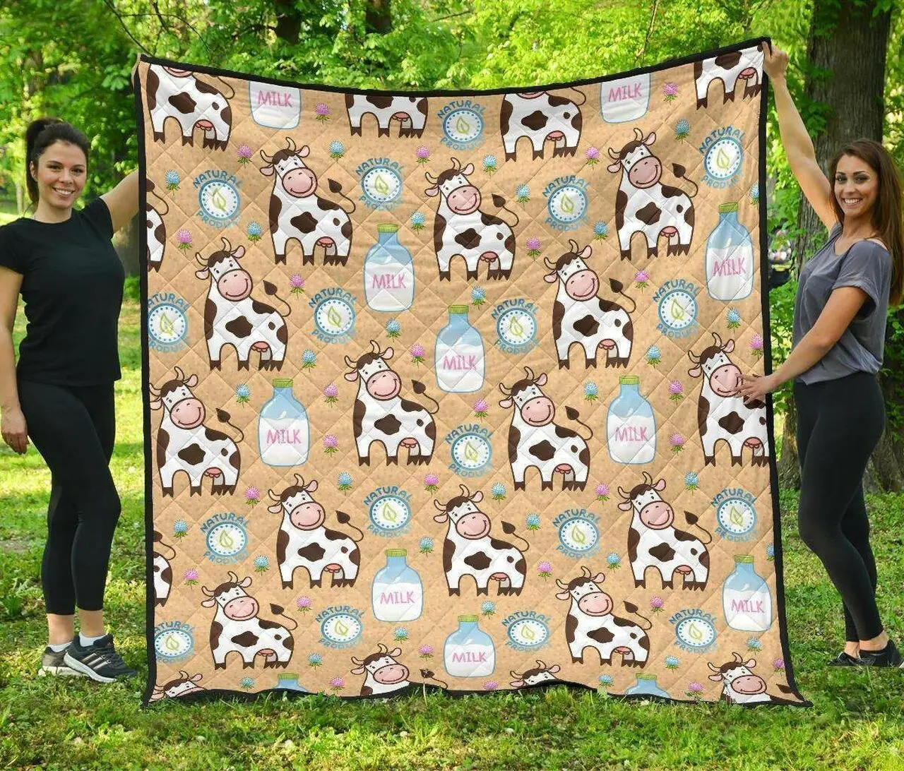 Cow Bottle Of Milk Pattern DHCDHC DT1910 Quilt Blanket and Home Decor
