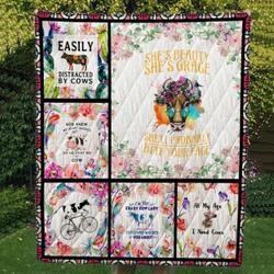 Cow Cl14100149Mdq Quilt Blanket and Home Decor