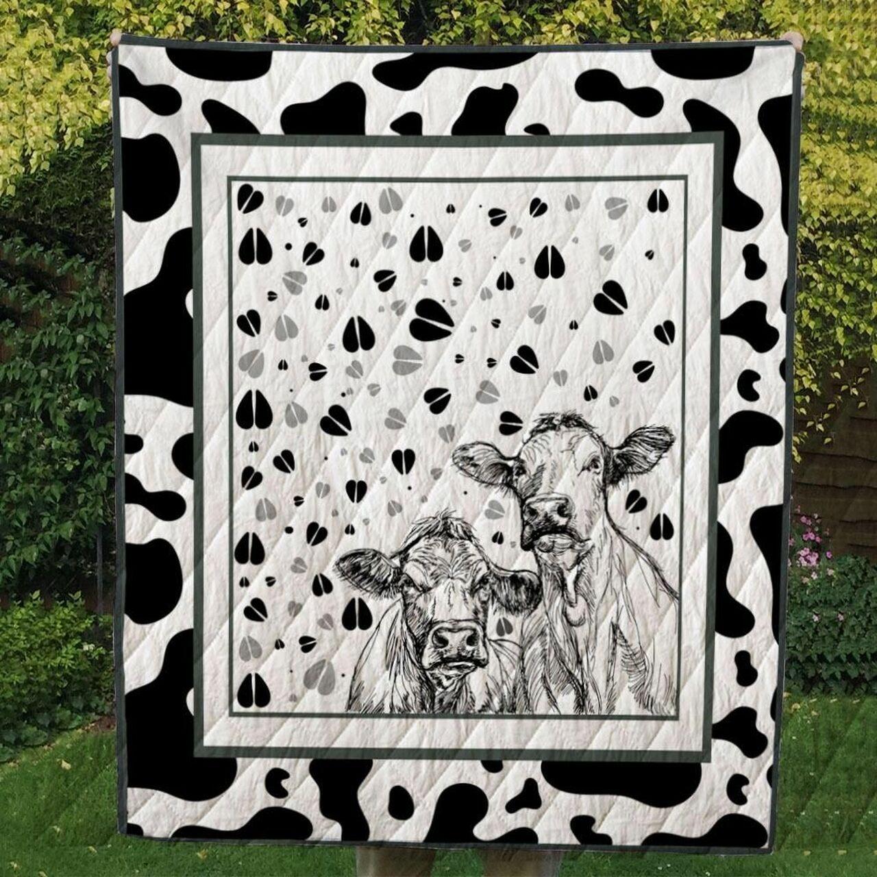 Cow Cl14100155Mdq Quilt Blanket and Home Decor