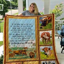 Cow Cl14100157Mdq Quilt Blanket and Home Decor