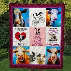 Cow Cl14100164Mdq Quilt Blanket and Home Decor