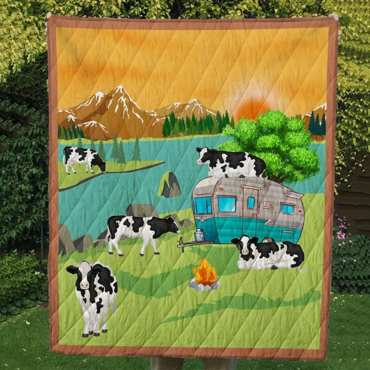 Cow Cl14100166Mdq Quilt Blanket and Home Decor