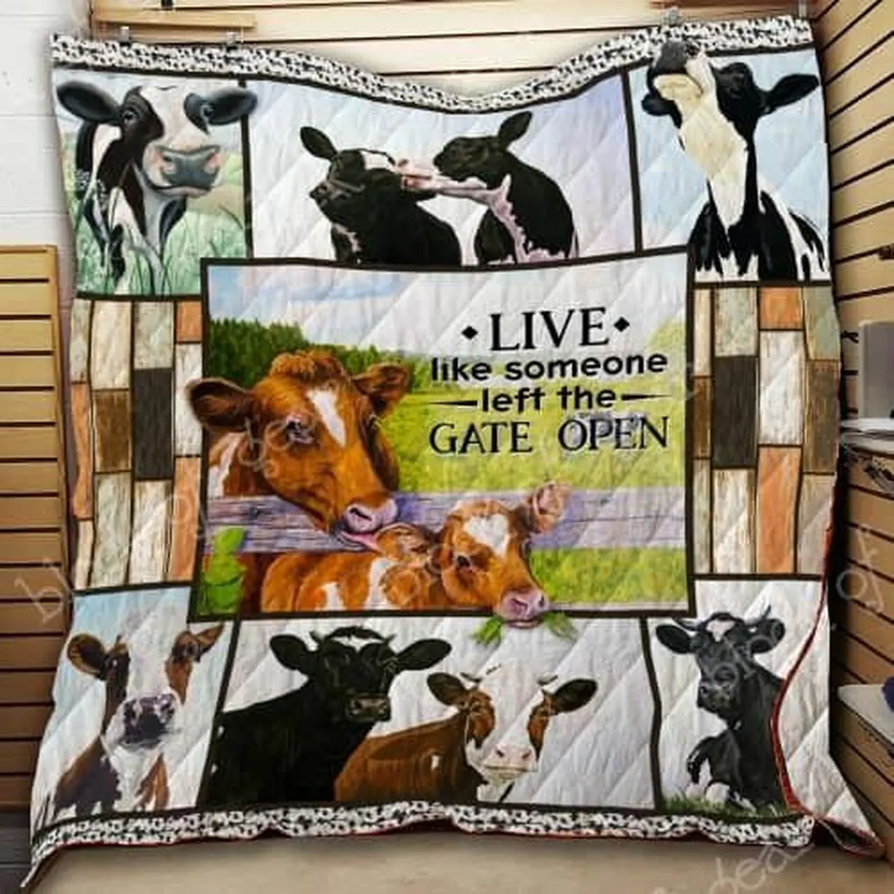 Cow Cl19100220Mdq Quilt Blanket and Home Decor