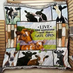 Cow Cl19100220Mdq Quilt Blanket and Home Decor