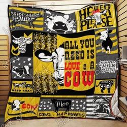 Cow Cl2100117Mdq Quilt Blanket and Home Decor