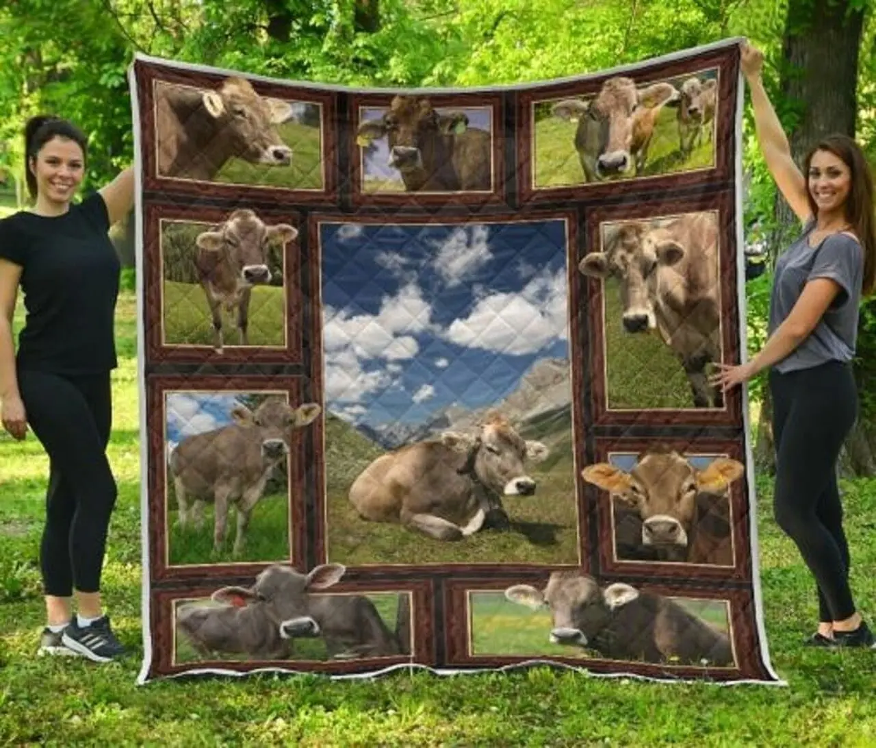 Cow Down Hill Quilt Blanket Dhc04011699Dd and Home Decor