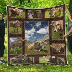 Cow Down Hill Quilt Blanket Dhc04011699Dd and Home Decor
