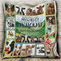Cow Hur Quilt Cysimw and Home Decor
