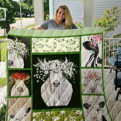 Cow Printed Quilt Blanket Dhc1501621Vt and Home Decor