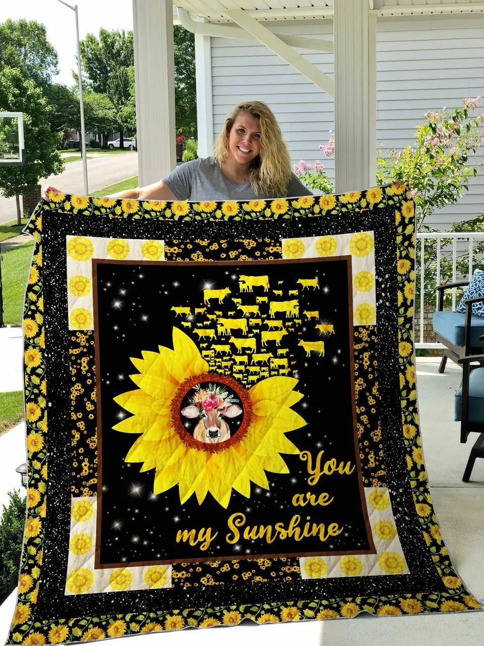 Cow Printed Quilt Blanket Dhc1501628Vt and Home Decor