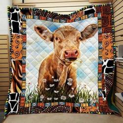 Cow Printing Quilt Blanket and Home Decor