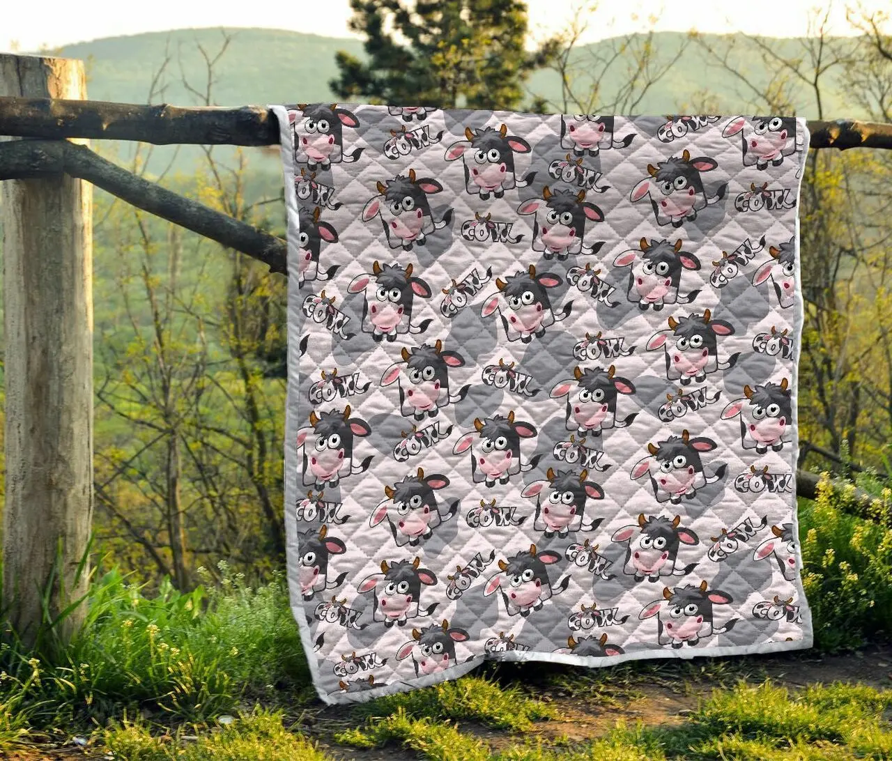 Cow Quilt Blanket Dhc1301541Vt and Home Decor