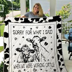 Cow Quilt Blanket Dhc1501490Vt and Home Decor