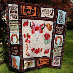 Cowboy Girl Boho Quilt Blanket BBB310712MH and Home Decor