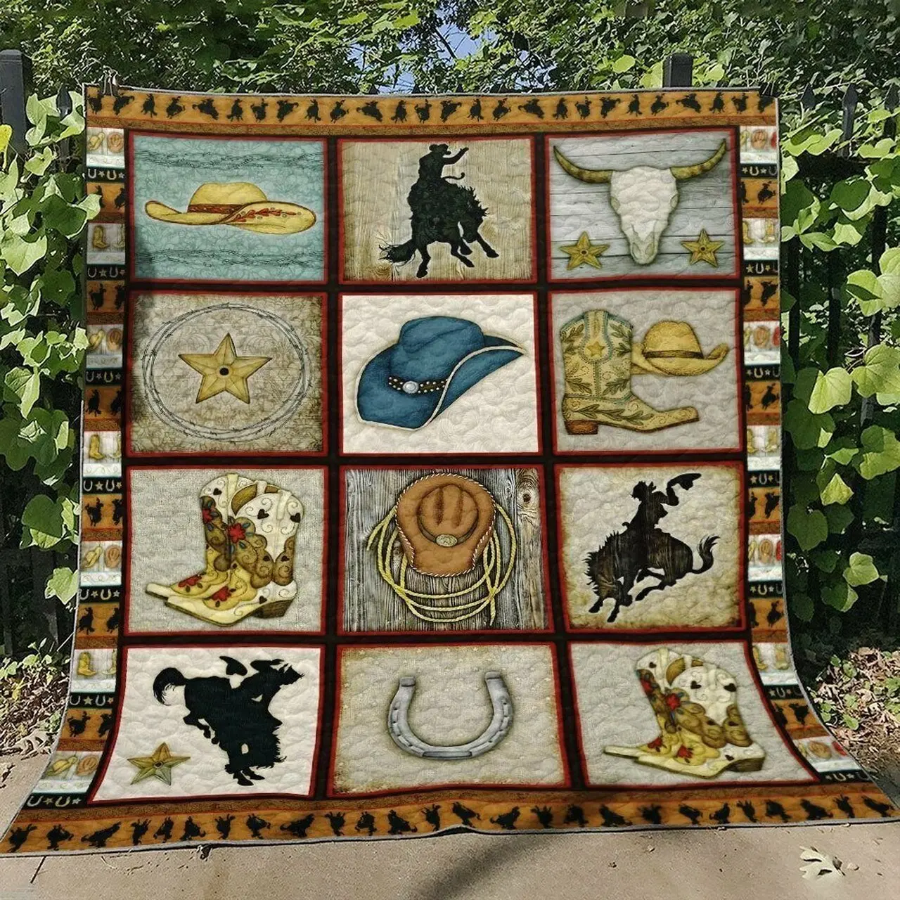 Cowboy Hm270614 Quilt Blanket and Home Decor