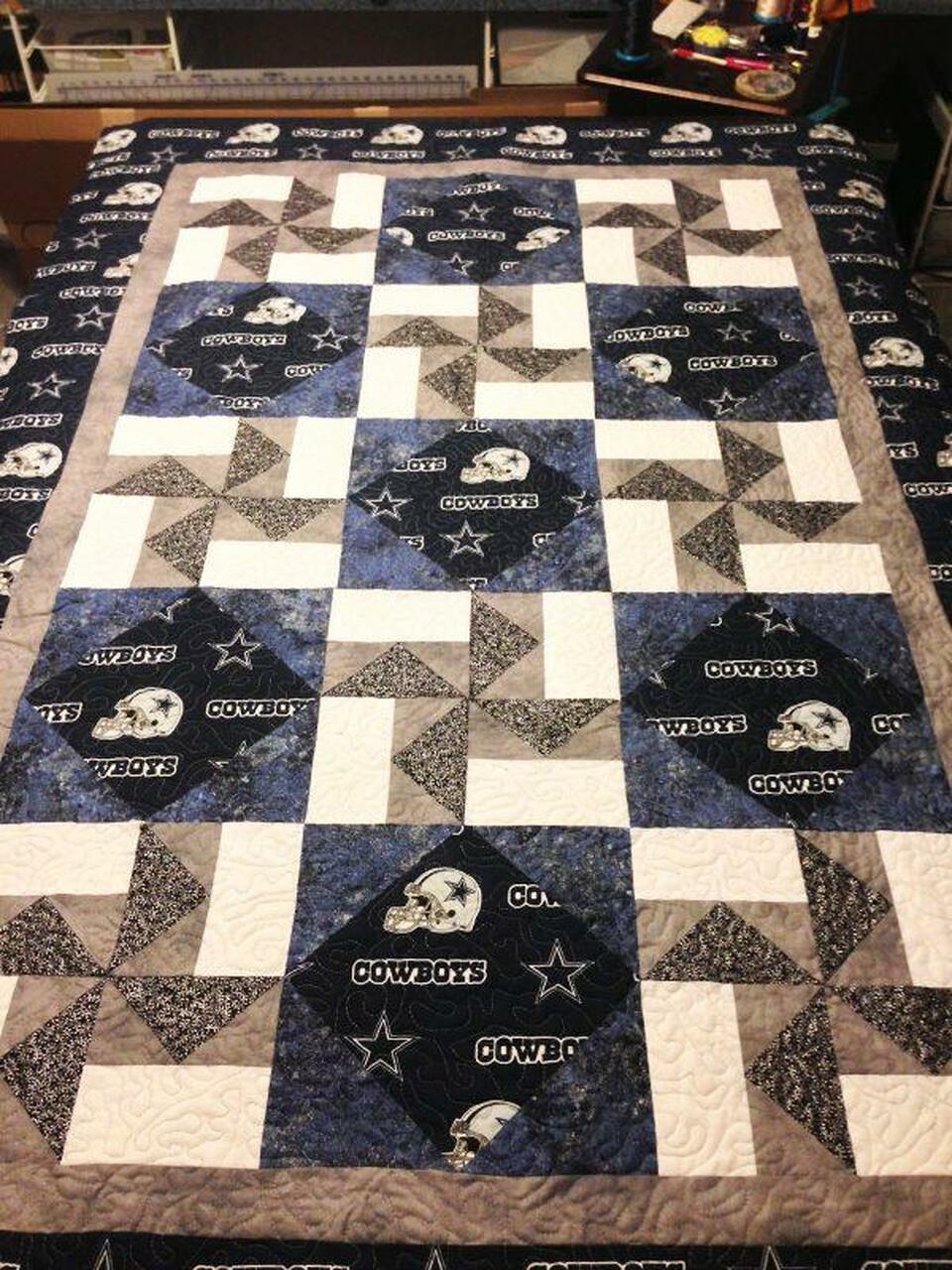 Cowboys Quilt Blanket Bn14 Quilt and Home Decor