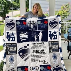Cowboys - To My Daughter - Love Dad Quilt and Home Decor
