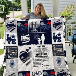 Cowboys - To My Son - Love Mom Quilt and Home Decor
