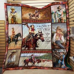 Cowgirl Cl2100118Mdq Quilt Blanket and Home Decor