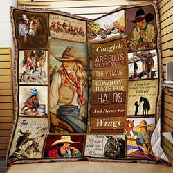 Cowgirls Are GodS Wildest Angels Quilt Blanket and Home Decor